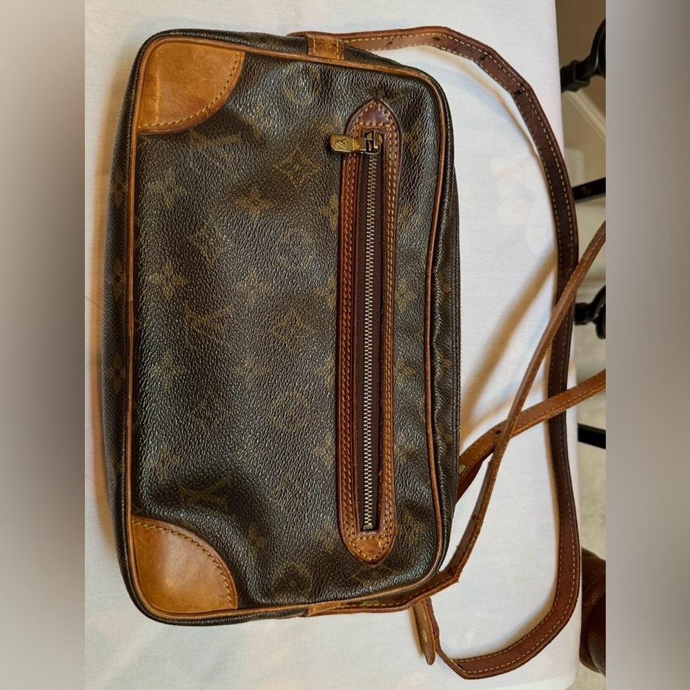 Converted Louis Vuitton Monogram Clutch to Crossbody Bag